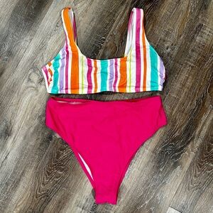 Women's Two Piece high-waist swimsuit set size 1X